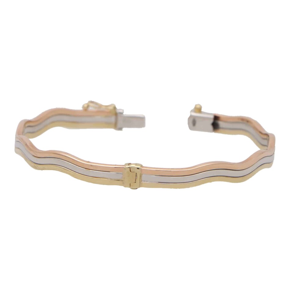 Vintage Trinity Wave Bangle in 9k Gold