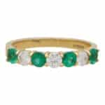 Vintage Emerald and Diamond Half Eternity Ring