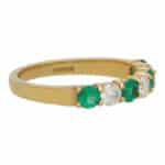 Vintage Emerald and Diamond Half Eternity Ring