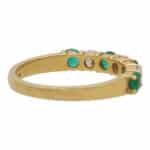 Vintage Emerald and Diamond Half Eternity Ring