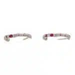 Ruby and Diamond Hoop Earrings