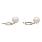 Pearl and Diamond Hoop Drop Earrings