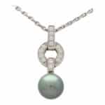 Vintage Cartier 'Himalia' Diamond and Tahitian Pearl Necklace