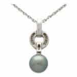 Vintage Cartier 'Himalia' Diamond and Tahitian Pearl Necklace