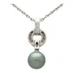 Vintage Cartier 'Himalia' Diamond and Tahitian Pearl Necklace