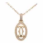 Vintage Cartier Diamond Logo Double C Necklace