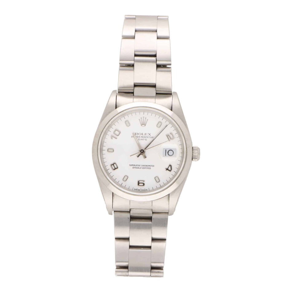 Vintage 2000 Rolex Oyster Perpetual Date White Dial Watch
