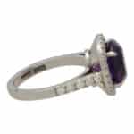 Amethyst and Diamond Halo Ring