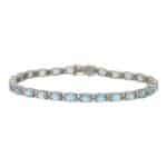 Conrmporary Aquamarine and Diamond Bracelet