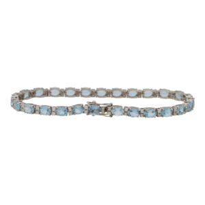 Conrmporary Aquamarine and Diamond Bracelet