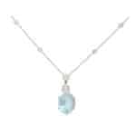 Vintage Aquamarine and Diamond Necklace