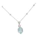 Vintage Aquamarine and Diamond Necklace