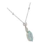 Vintage Aquamarine and Diamond Necklace