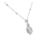 Vintage Aquamarine and Diamond Necklace