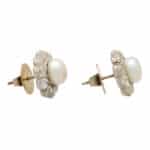 Victorian Pearl and Diamond Cluster Earrings