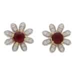 Interchangeable Ruby, Sapphire, Diamond and Pearl Stud Earrings