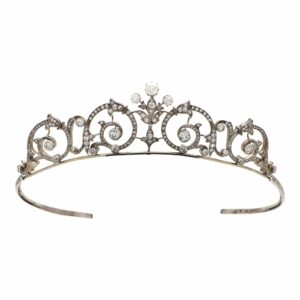 Edwardian Old Cut Diamond Foliate Scroll Tiara