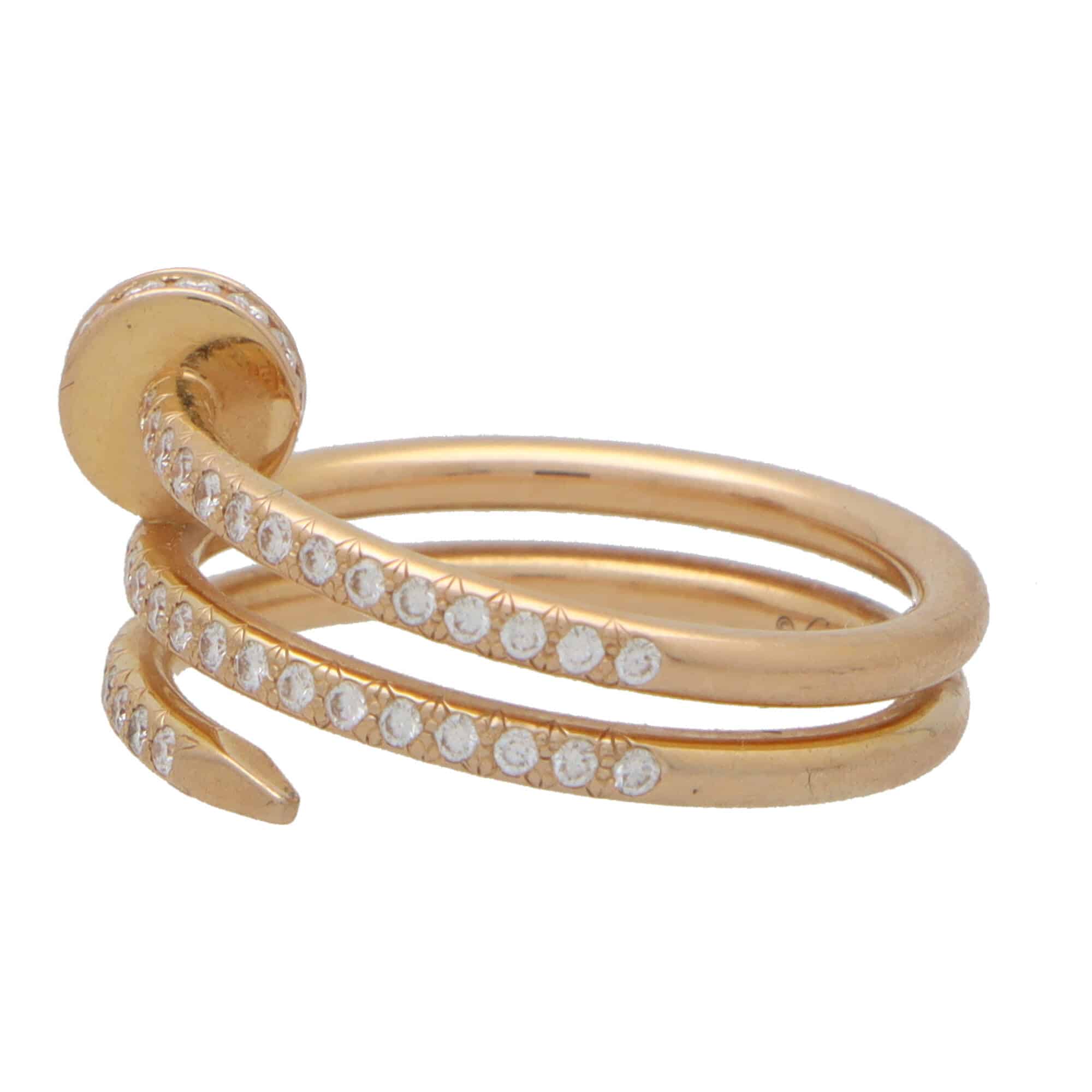 Cartier Juste Un Clou Pink Gold and Diamond Nail Ring at 1stDibs | cartier  nail ring, nail ring cartier, cartier ring nail