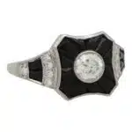 Vintage Art Deco Onyx and Diamond Target Ring