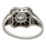 Vintage Art Deco Onyx and Diamond Target Ring