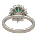 Contemporary Oval Emerald and Diamond Cluster Ring