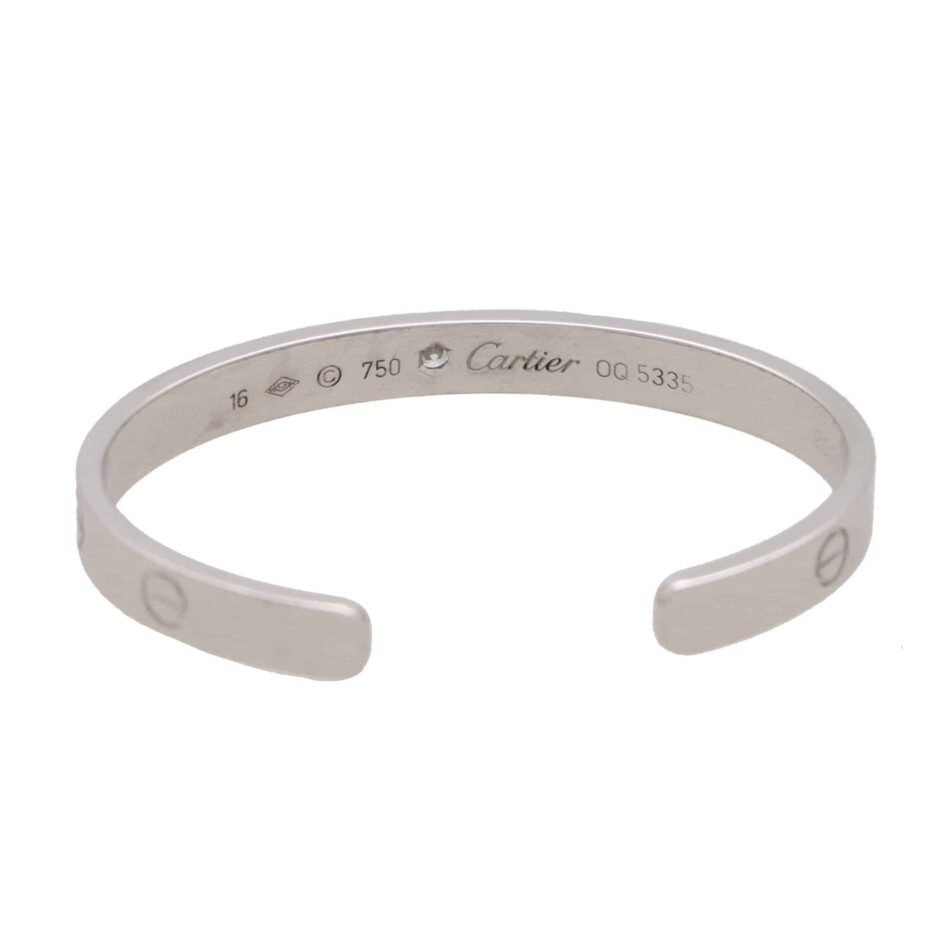 Vintage Cartier Love U Diamond Torque Bangle, Size 16