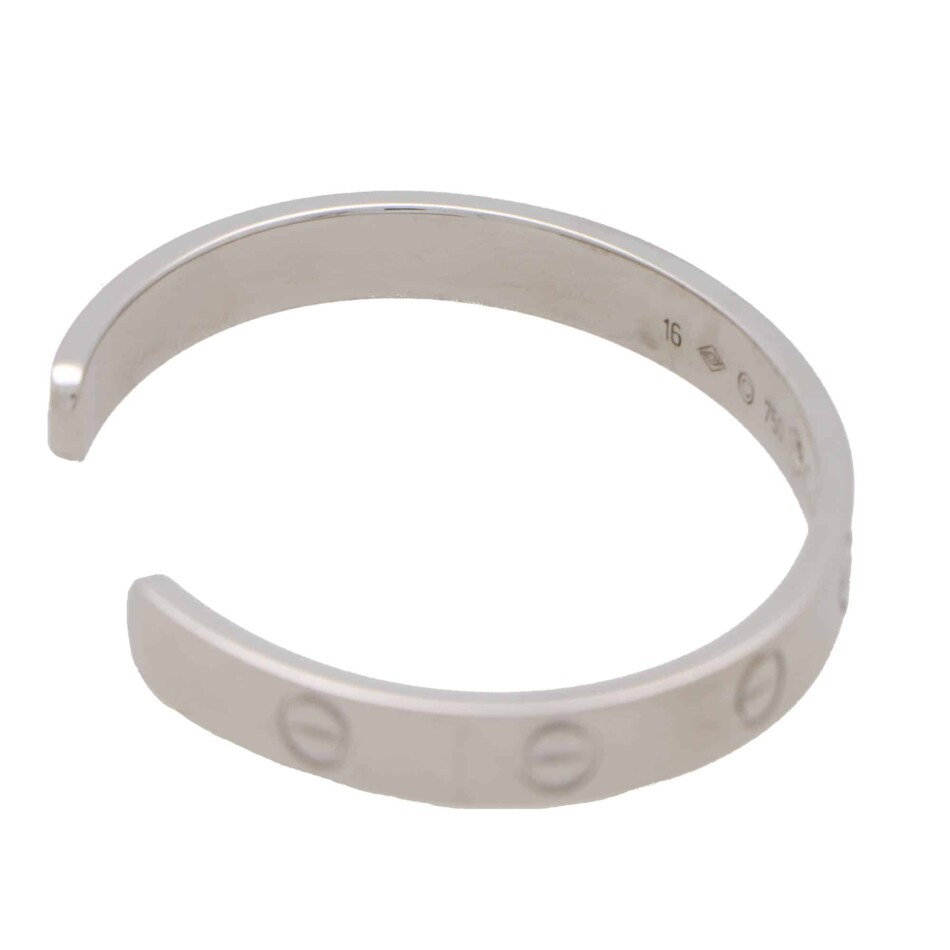 Vintage Cartier Love U Diamond Torque Bangle, Size 16