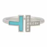 Vintage Tiffany & Co Turquoise and Diamond Tiffany T Ring