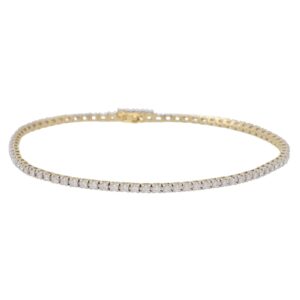 Contemporary 1.01ct Diamond Yellow Gold Line Bracelet