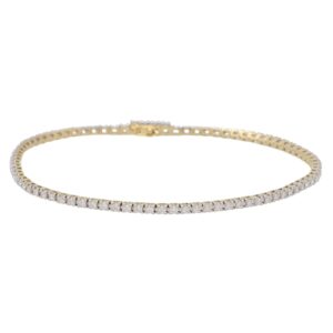 Contemporary 1.01ct Diamond Yellow Gold Line Bracelet