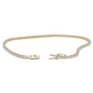 Contemporary 1.01ct Diamond Yellow Gold Line Bracelet