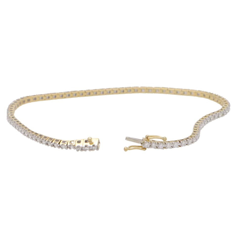 Contemporary 1.01ct Diamond Yellow Gold Line Bracelet