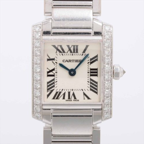 Vintage Cartier Tank Francaise with Diamonds in White Gold