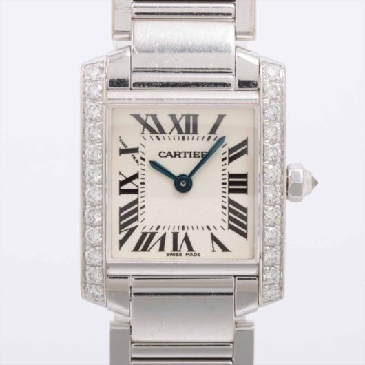 Vintage Cartier Tank Francaise with Diamonds in White Gold