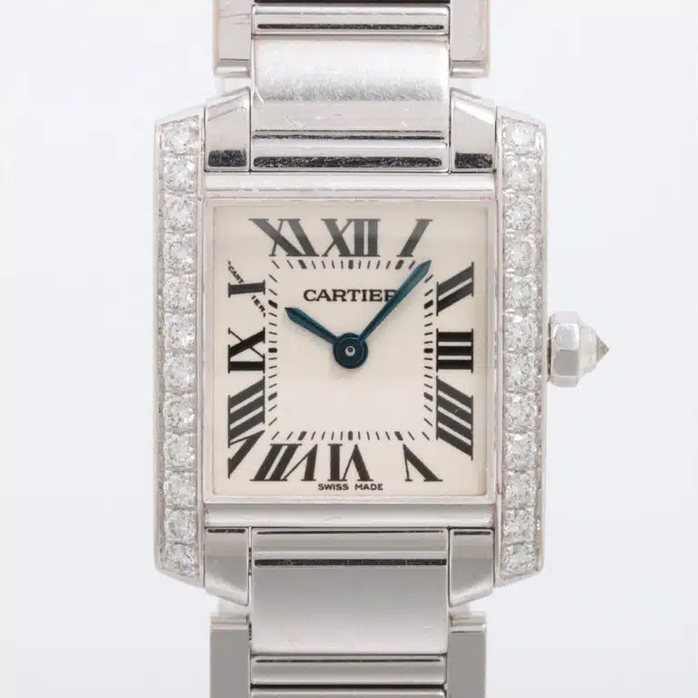 Vintage Cartier Tank Francaise with Diamonds in White Gold