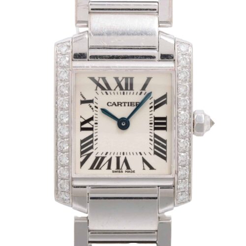 Vintage Cartier Tank Francaise with Diamonds in White Gold
