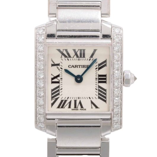 Vintage Cartier Tank Francaise with Diamonds in White Gold