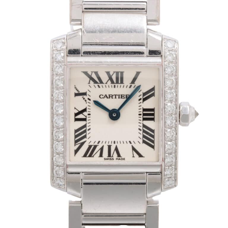 Vintage Cartier Tank Francaise with Diamonds in White Gold