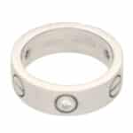 Cartier Three Diamond Love Ring in White Gold Size 50