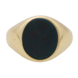 Vintage 9ct Bloodstone Signet Ring