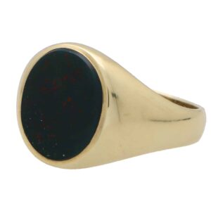 Vintage 9ct Bloodstone Signet Ring