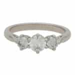 Contemporary Diamond Three Stone Ring