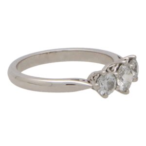 Contemporary Diamond Three Stone Ring