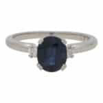 Vintage Tiffany & Co. Sapphire and Diamond Three Stone Ring