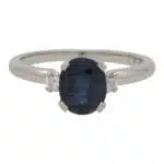 Vintage Tiffany & Co. Sapphire and Diamond Three Stone Ring