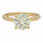 Contemporary Round Brilliant Cut Diamond Solitaire Ring