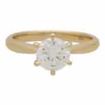 Certified Round Brilliant Cut Diamond Solitaire Ring in Gold