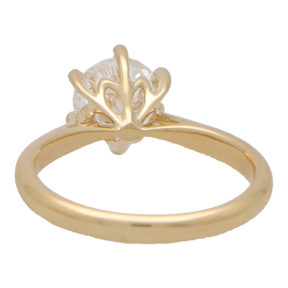 Certified Round Brilliant Cut Diamond Solitaire Ring in Gold