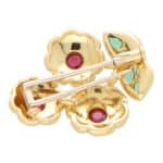 Vintage Cartier Ruby and Emerald Flower Brooch