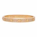 Vintage Cartier Diamond Paved Love Bangle in Rose Gold